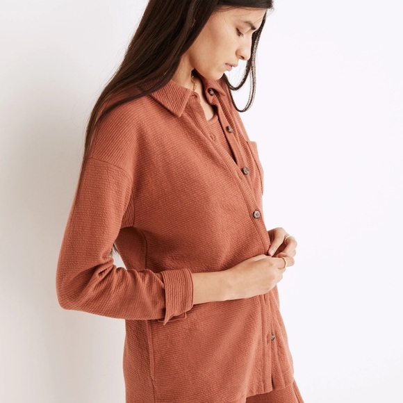 Madewell Textural Knit Shirt-Jacket Button Down size Small - Picture 2 of 8